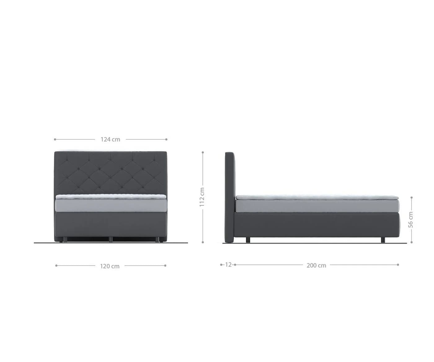 DELIFE Boxspringbett Dream-Great Grau Mikrofaser mit Matratze und Topper - Bild 5