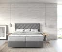 DELIFE Boxspringbett Dream-Great Grau mit TFK Matratze und Visco Topper Bild 1