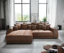 DELIFE Ecksofa Violetta Braun Microvelours Variable Recamiere Bild 1