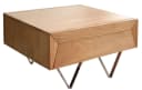DELIFE Couchtisch Kayu Akazie Natur 2 Schübe V-Fuß Edelstahl Bild 1
