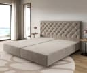 DELIFE Bettgestell Dream-Great Boxspring Mikrofaser Beige 200x200 cm Bild 2