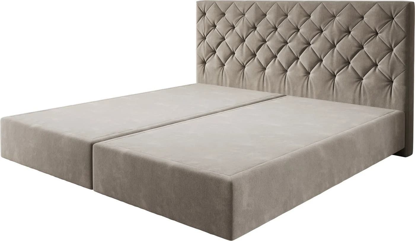 DELIFE Bettgestell Dream-Great Boxspring Mikrofaser Beige 200x200 cm - Bild 5