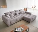 DELIFE Ecksofa Josea Cord Silbergrau mit Ottomane rechts Bild 4