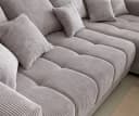 DELIFE Ecksofa Josea Cord Silbergrau mit Ottomane rechts Bild 5