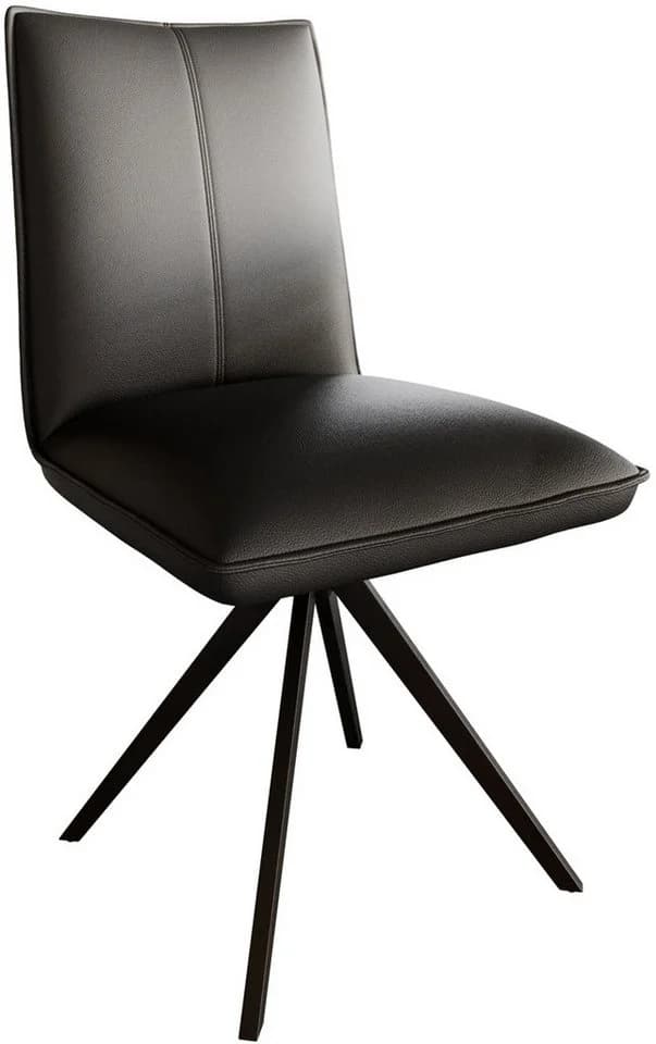DELIFE Polsterstuhl Lelio-Flex Schwarz Echt-Leder Taschenfederkern - Bild 2