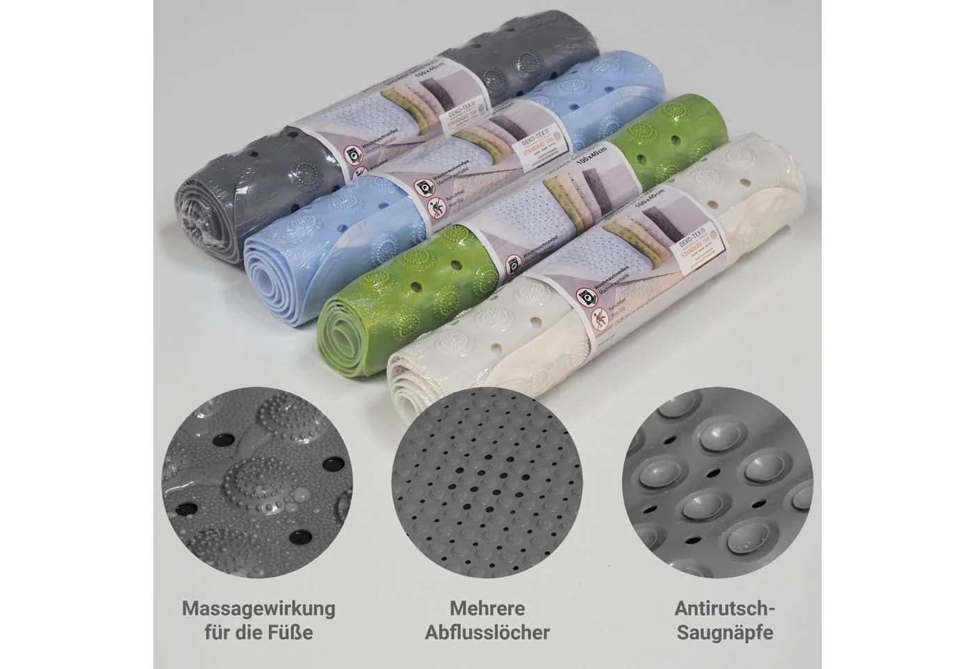 WITEN&NOCK Duschmatte Badewanneneinlage rutschfest Weiß - Bild 4