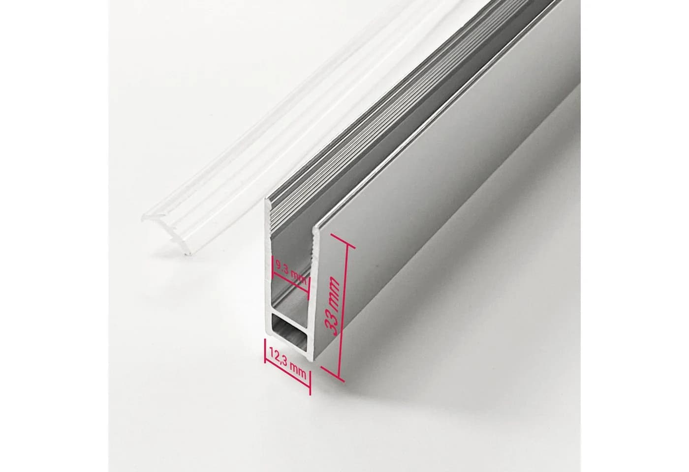 WITEN&NOCK Duschwand Wandanschlussprofil U-Profil verchromt 8mm Glas