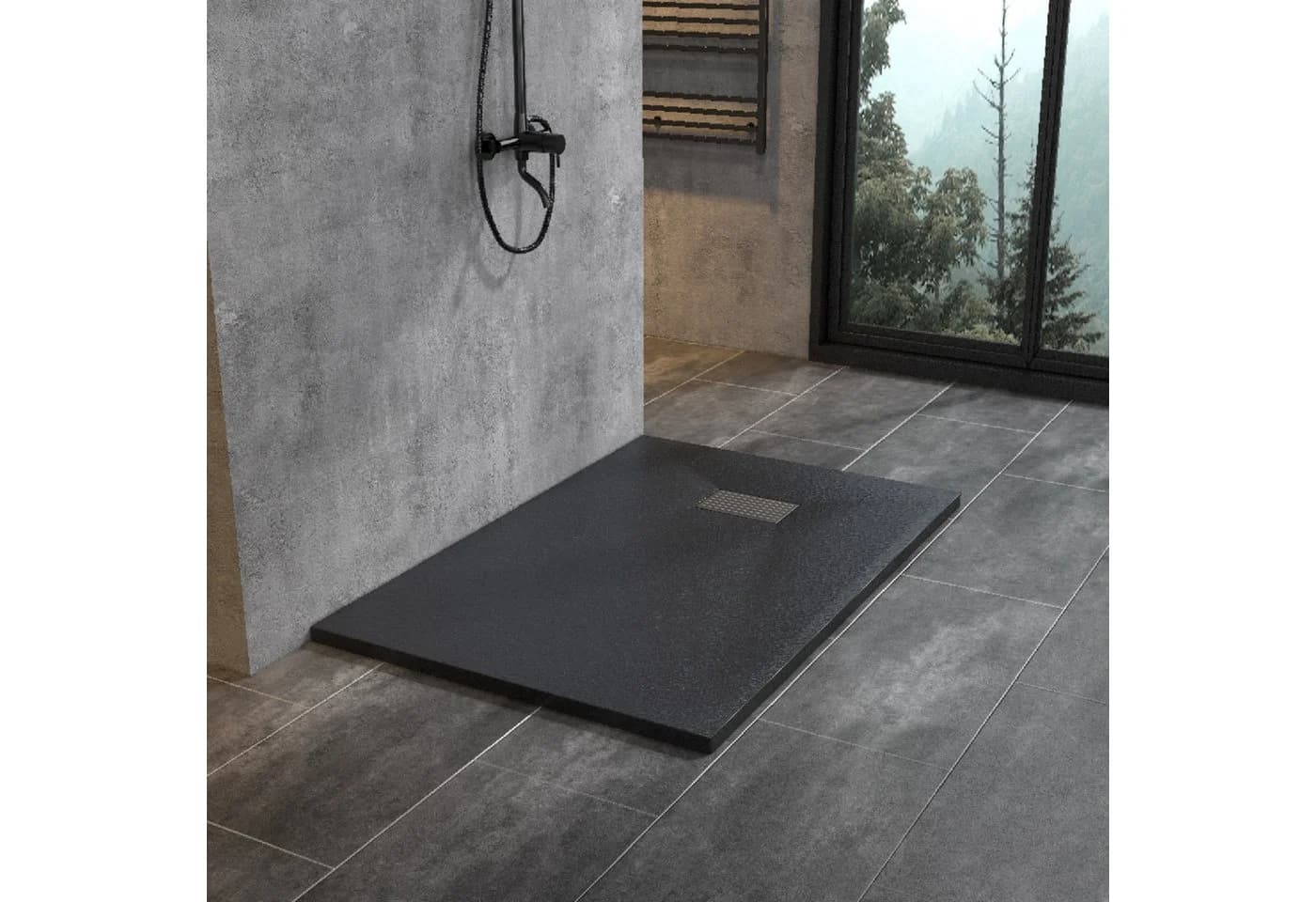 WITEN&NOCK Duschwanne Superflach SMC Schwarz Anti-Rutsch - Bild 3