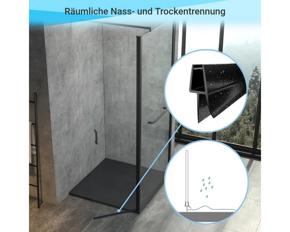 WITEN&NOCK Duschdichtung Schwarz Ersatzdichtung Wasserabweiser - Bild 4