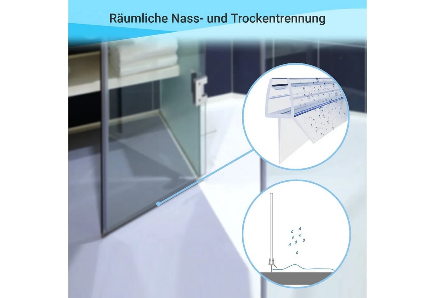 WITEN&NOCK Duschdichtung 2er Set Transparent Abreißbar - Bild 5