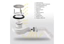 WITEN&NOCK Duschablauf Ablaufgarnitur SET Siphon 90mm mit Geruchsverschluss & Haarsieb Bild 5