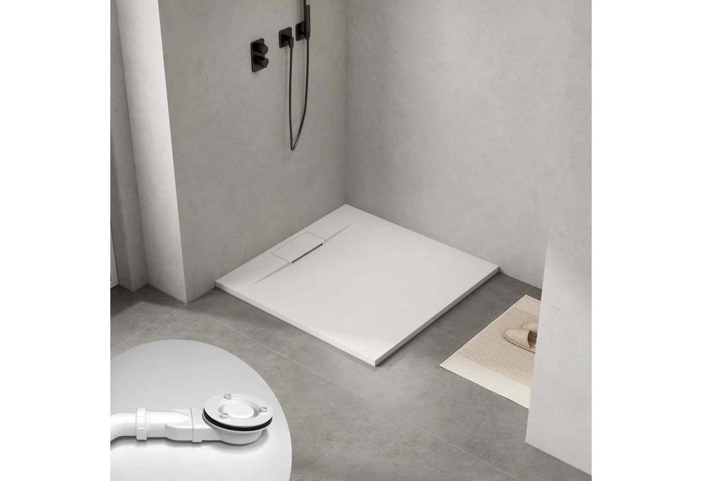 WITEN&NOCK Duschwanne Rutschfest SMC 100x100 120x100 140x100 cm - Bild 2