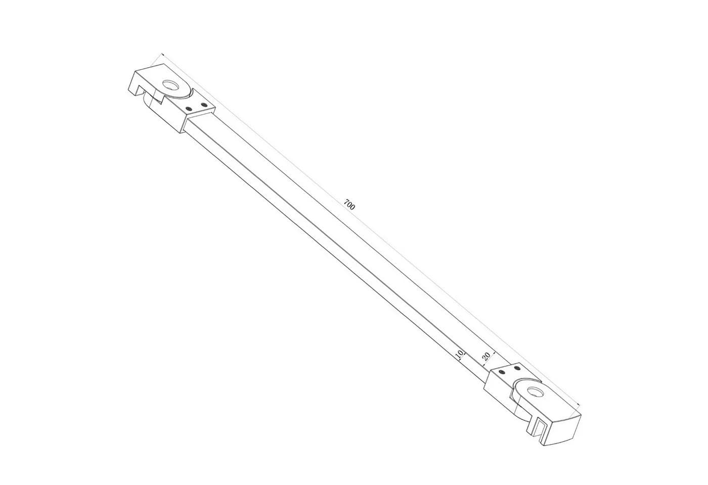 WITEN&NOCK Duschwand-Stabilisationsstange 70 cm - Bild 4