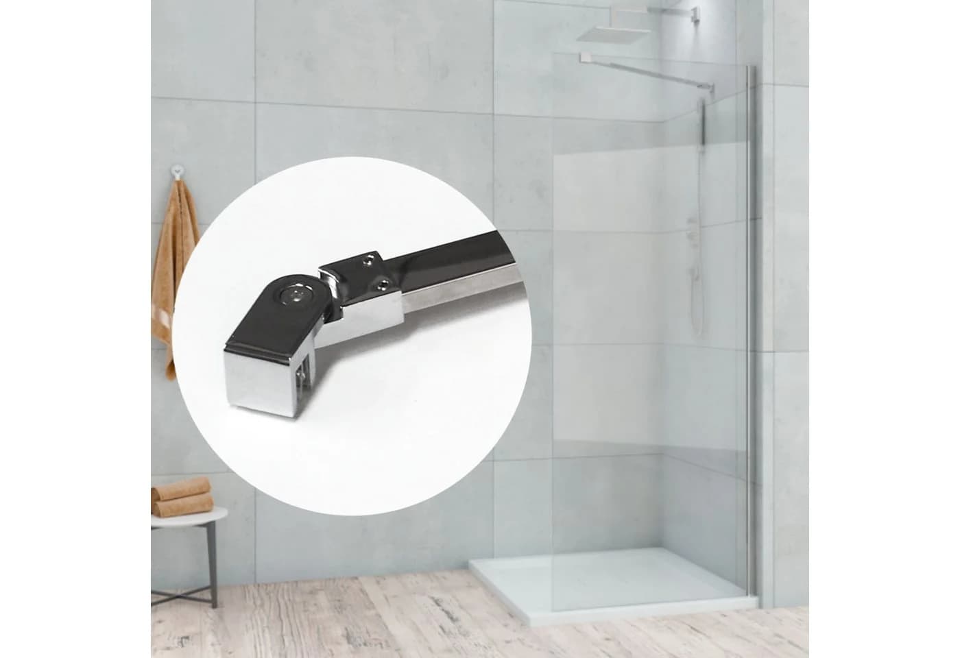 WITEN&NOCK Duschwand-Stabilisationsstange 70 cm - Bild 5