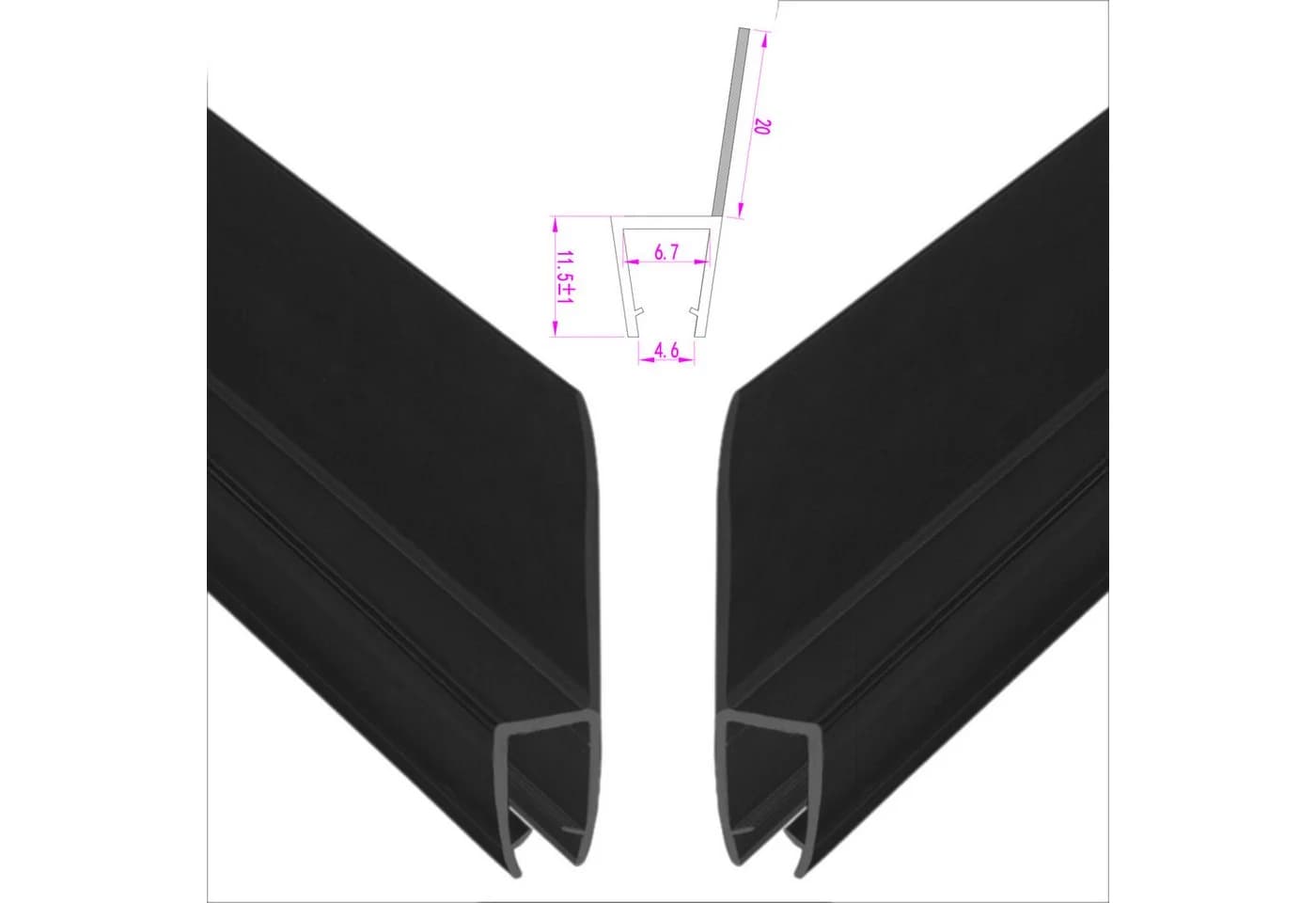 WITEN&NOCK Duschdichtung 2er Set Schwarz 50 cm - Bild 2