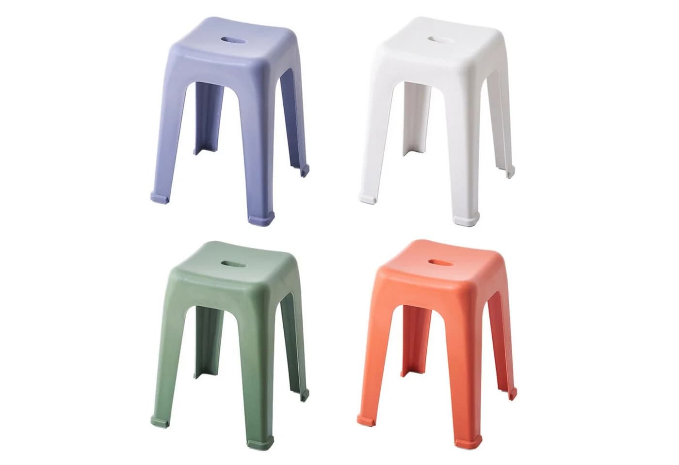 WITEN&NOCK Badhocker Duschhocker Sitzhocker aus Kunststoff Weiß