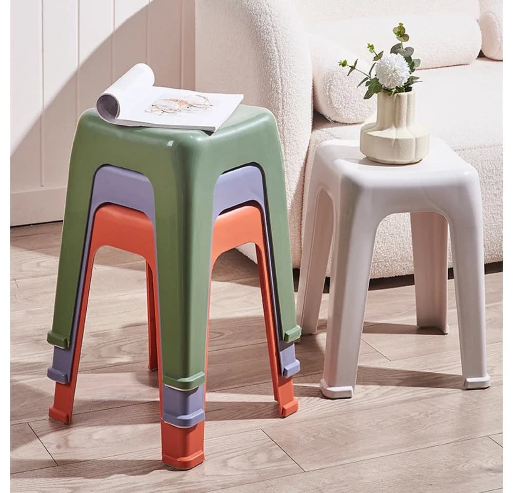 WITEN&NOCK Badhocker Duschhocker Sitzhocker aus Kunststoff Weiß - Bild 3