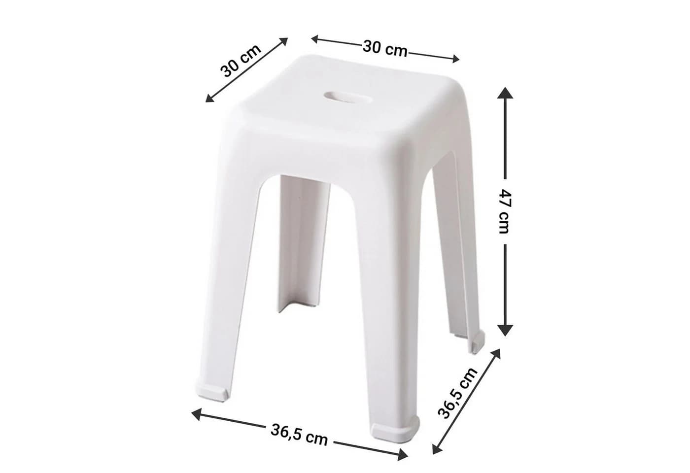 WITEN&NOCK Badhocker Duschhocker Sitzhocker aus Kunststoff Weiß - Bild 4