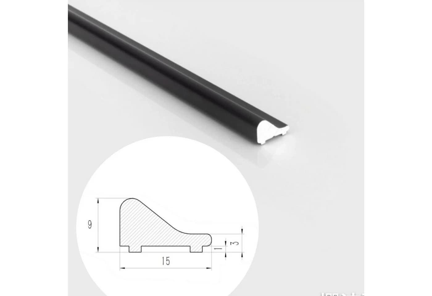 WITEN&NOCK Duschdichtung Aluminium Schwallschutzleiste Set 100 cm