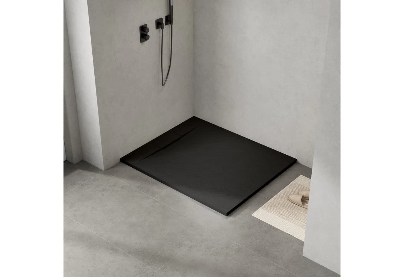 WITEN&NOCK Duschwanne Extraflach SMC Anti-Rutsch Weiß/Schwarz - Bild 2