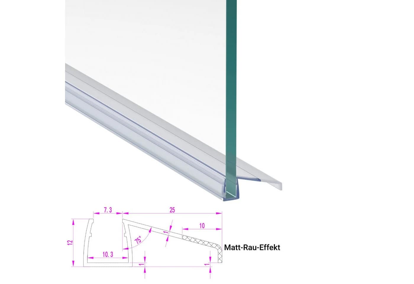 WITEN&NOCK Duschdichtung 2er Set Schiebetürdichtung transparent