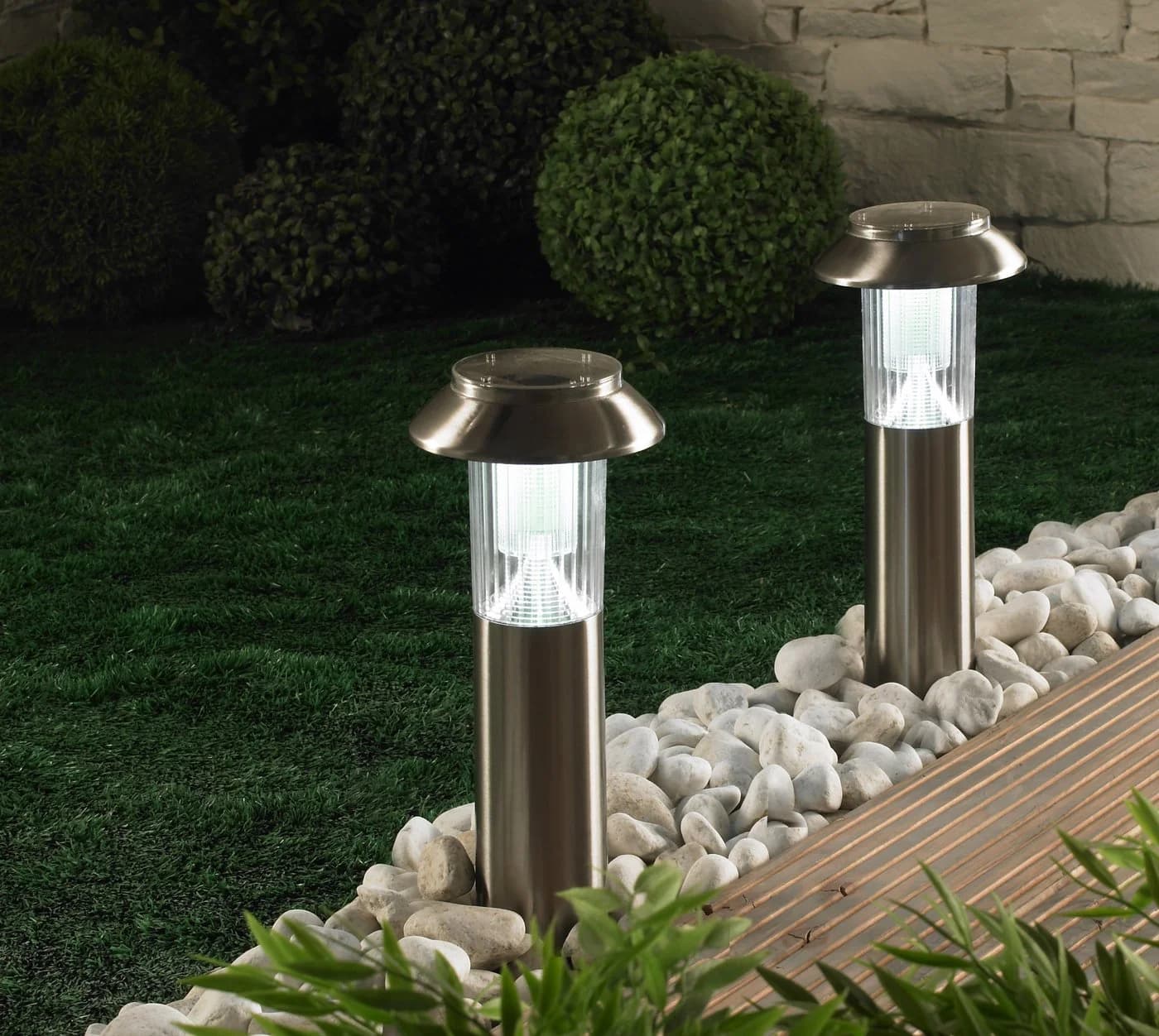 MeLiTec LED Solarleuchte SO06-1 - 3er Set, Edelstahl matt gebürstet