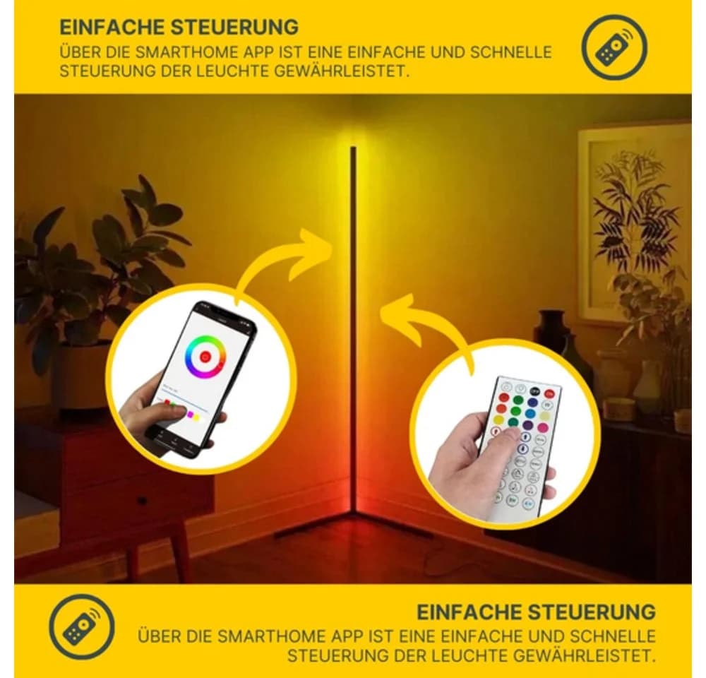 MeLiTec LED Stehlampe Smart Home RGBW "CoLiBri" Warmweiß - Bild 5