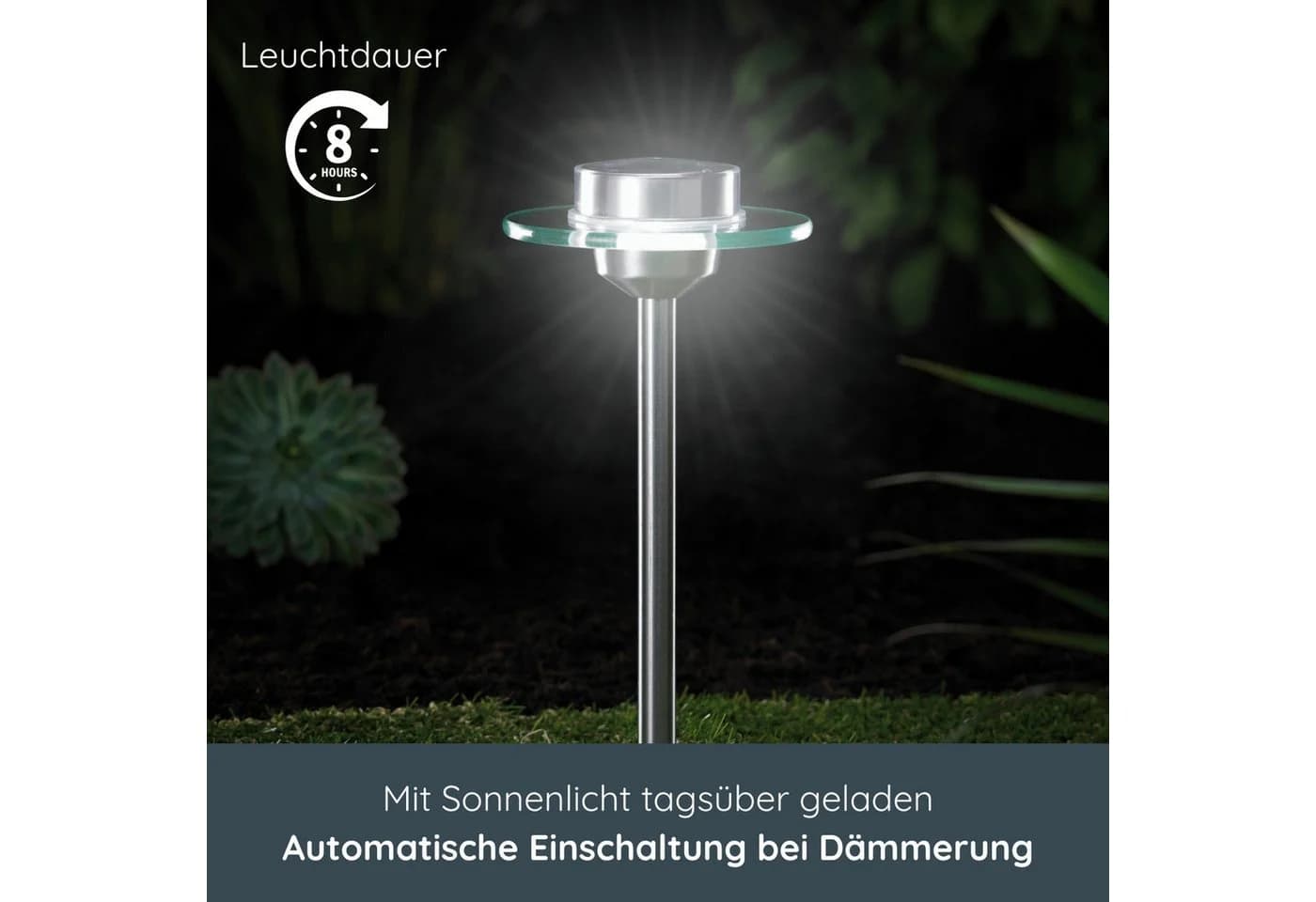 MeLiTec Solarleuchte SO13 Saturn Edelstahl kaltweiß LED - Bild 4
