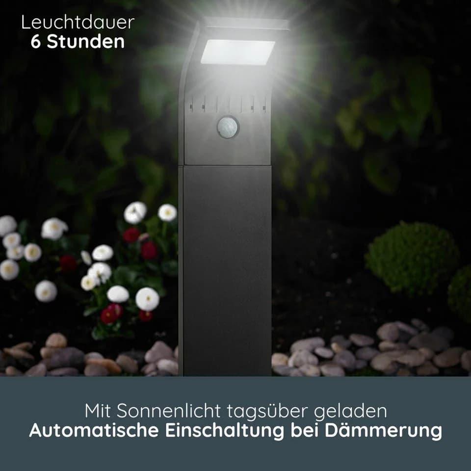 MeLiTec LED Solarleuchte SO44 Schwarz mit Bewegungsmelder - Bild 3