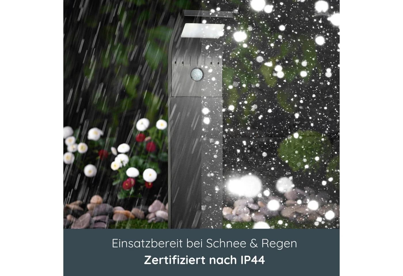 MeLiTec LED Solarleuchte SO44 Schwarz mit Bewegungsmelder - Bild 4