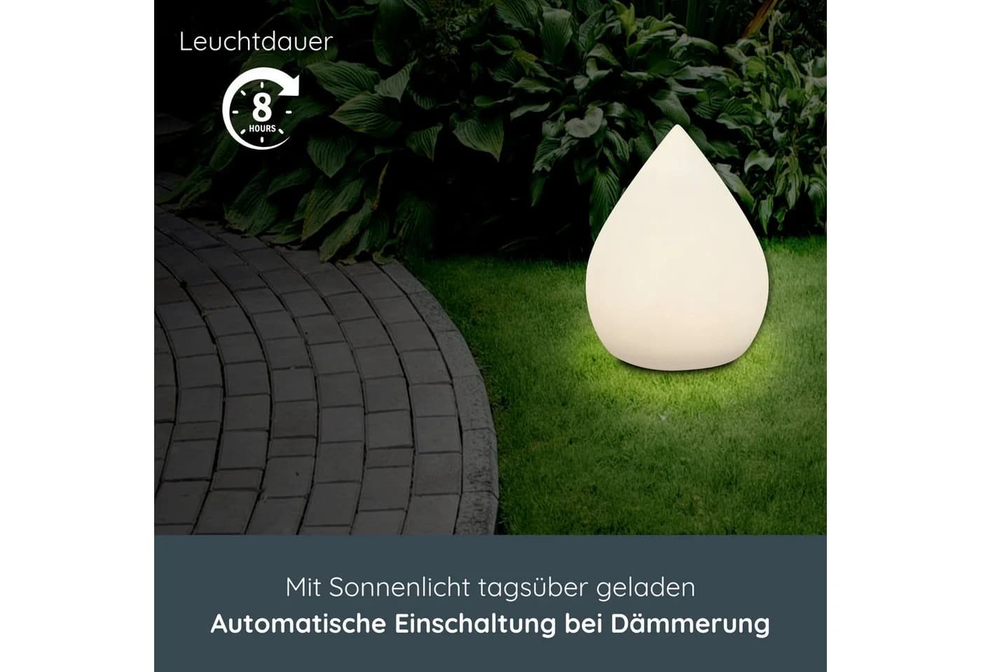 MeLiTec LED Solarleuchte LK07-4 Tropfen mit 7 Farben