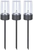 MeLiTec LED Solarleuchte Edelstahl Solarfackel, Warmweiß, 3er Set Bild 1