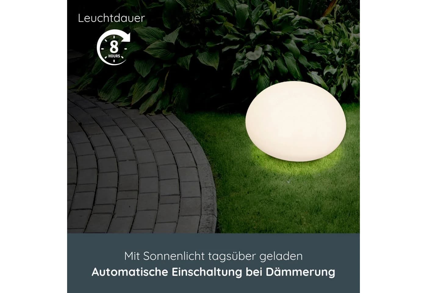 MeLiTec LED Solarleuchte Solar-Gartenleuchte LK02-6 Modell flache Kugel, LED-Solarlampe Outdoor, für Garten Balkon Terrasse, Farbwechsel
