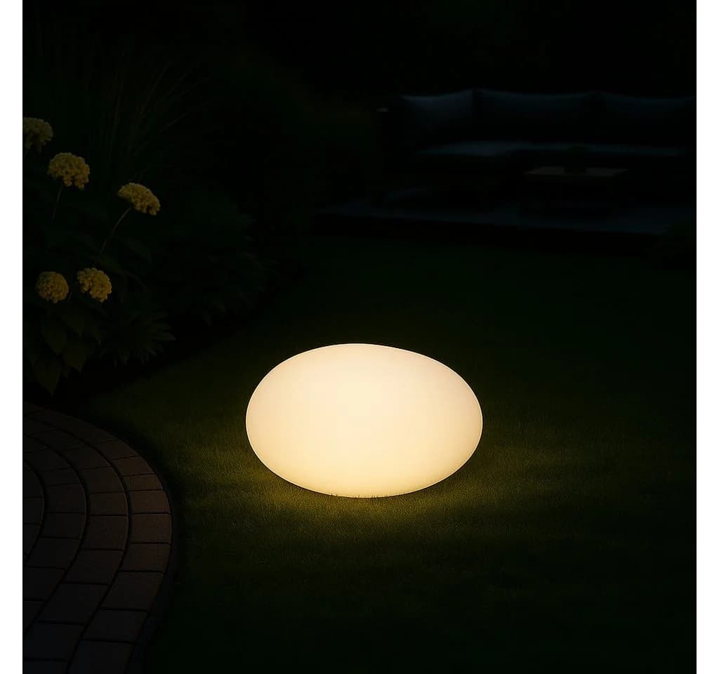 MeLiTec LED Solarleuchte Solar-Gartenleuchte LK02-6 Modell flache Kugel, LED-Solarlampe Outdoor, für Garten Balkon Terrasse, Farbwechsel - Bild 2