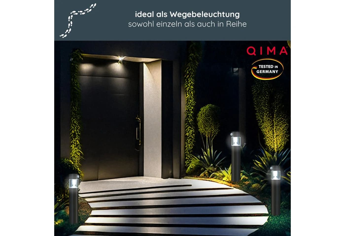 MeLiTec Solar-Gartenleuchte SO31 Edelstahl mit Bewegungsmelder - Bild 5