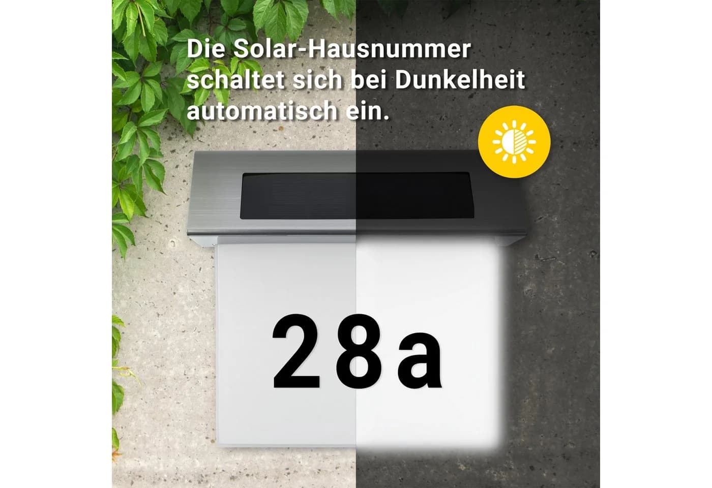 MeLiTec LED Solar-Hausnummer mit Dämmerungssensor und IP44 Schutz - Bild 5