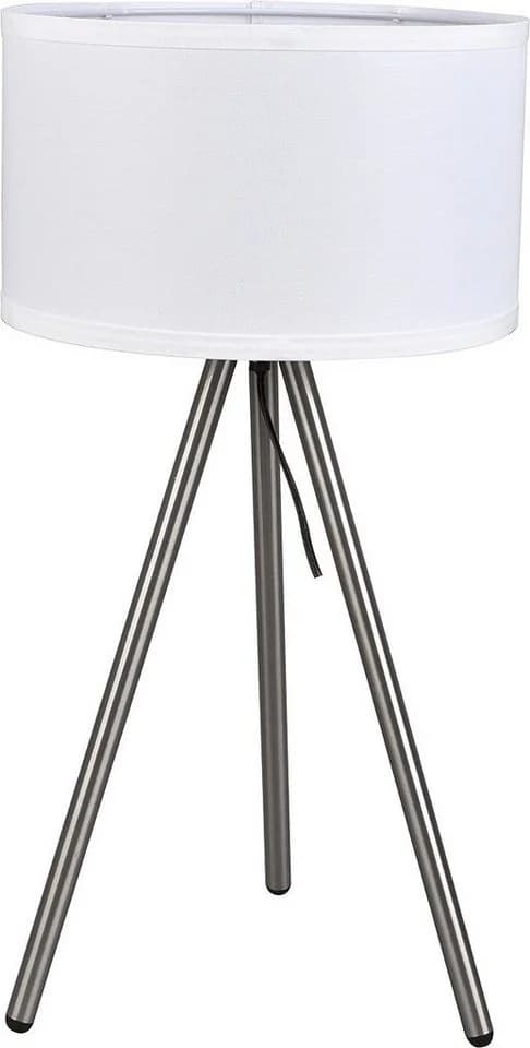 MeLiTec Tischleuchte T171-1 Skandinavisch Nickel-matt Creme-weiß