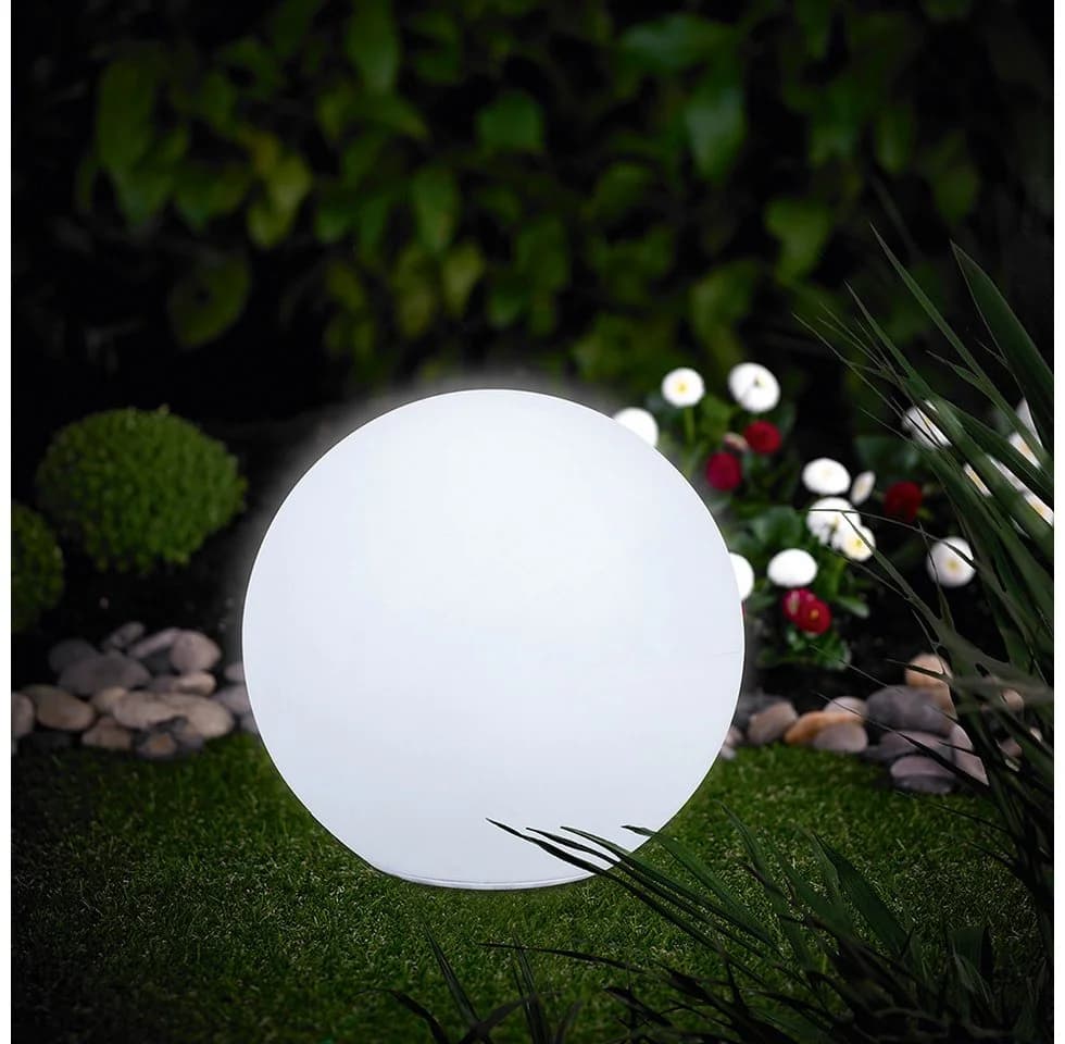 MeLiTec LED Solar Gartenleuchte Kugel 35cm Weiß Farbwechsel - Bild 2
