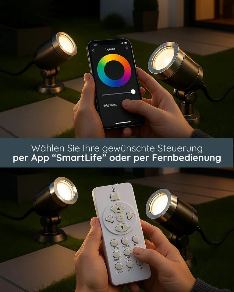 MeLiTec LED Gartenstrahler GL24 2er-Set RGB Dimmbar App-Steuerung - Bild 3