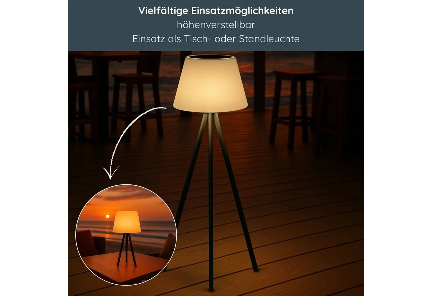 MeLiTec Solar-Gartenleuchte SO50 LED mit Fernbedienung Schwarz/Weiß - Bild 4