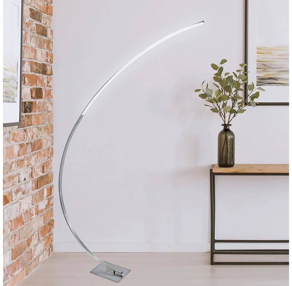 MeLiTec LED Stehlampe ST26-1 Bogenlampe Dimmbar Warmweiß Nickel-Matt - Bild 2