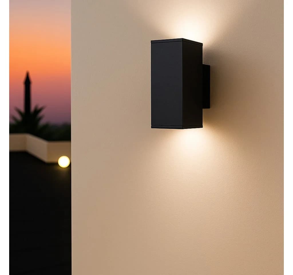 MeLiTec LED Wandleuchte 146-1 Schwarz Matt Edelstahl IP44 - Bild 2