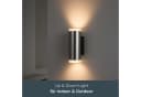 MeLiTec LED Wandleuchte 145-1 Edelstahl Schwarz Matt/Silber IP44 Bild 3