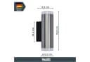 MeLiTec LED Wandleuchte 145-1 Edelstahl Schwarz Matt/Silber IP44 Bild 5