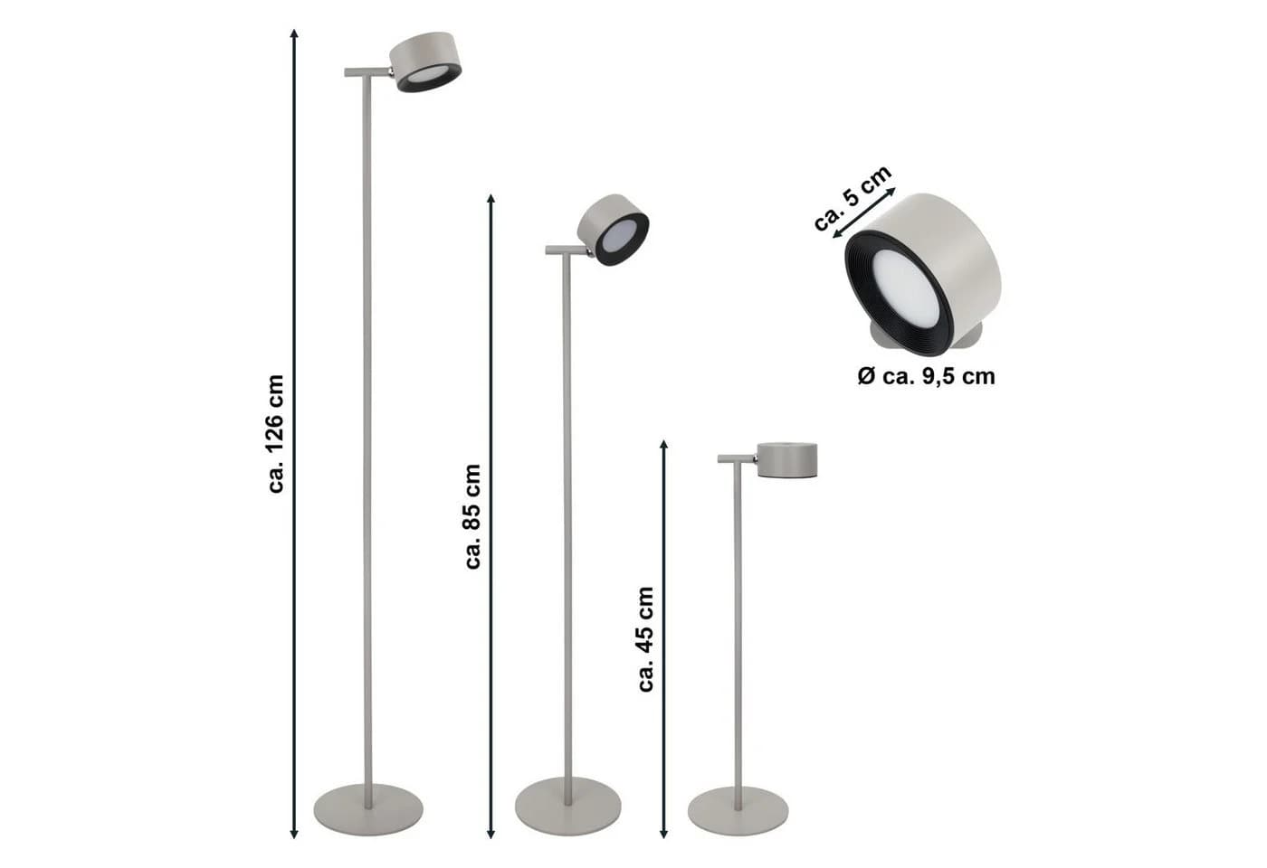 MeLiTec LED Stehlampe ST55 Beige Dimmbar Akkubetrieb - Bild 3
