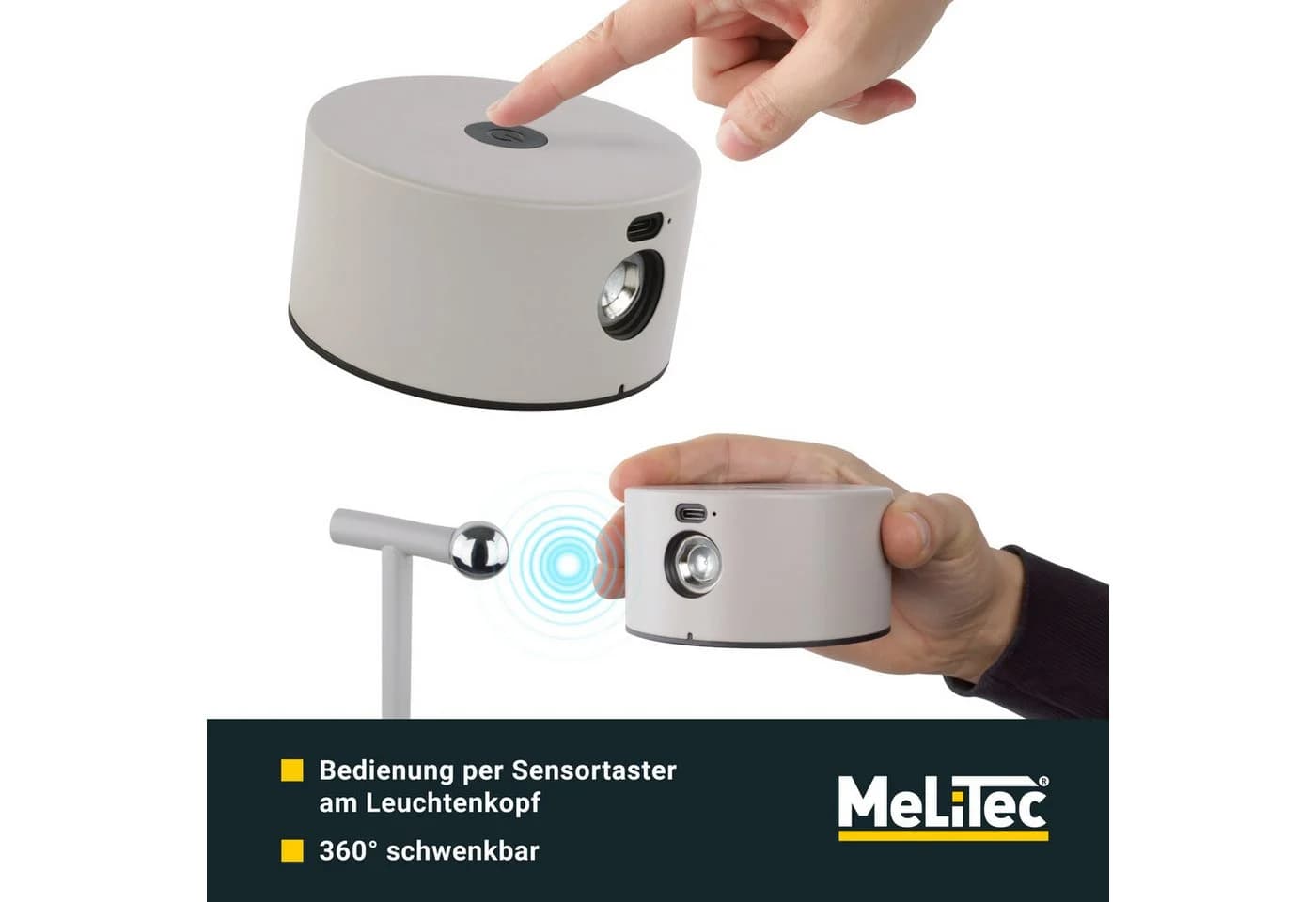 MeLiTec LED Stehlampe ST55 Beige Dimmbar Akkubetrieb - Bild 4