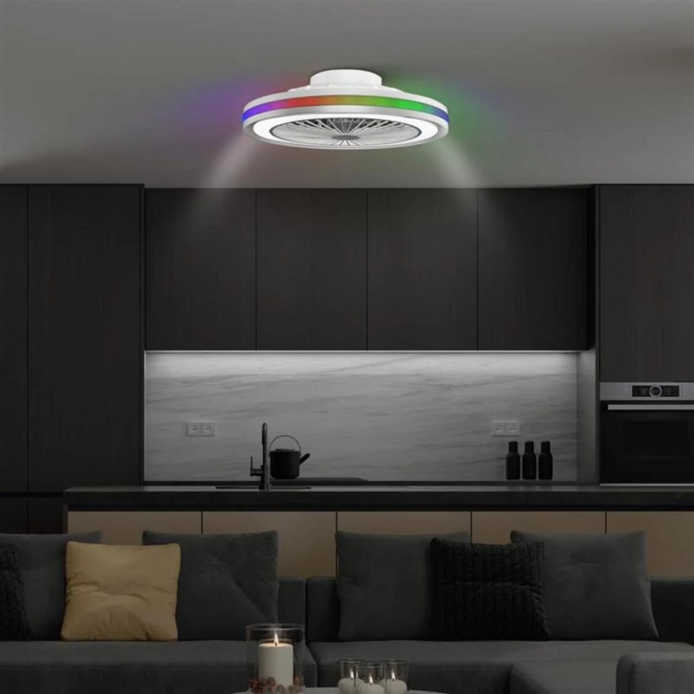 MeLiTec LED Deckenleuchte mit Ventilator DV06 Schwarz Dimmbar - Bild 3