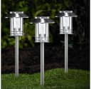 MeLiTec Solar-Gartenleuchte SO26 3er-Set Edelstahl Silber Bild 1