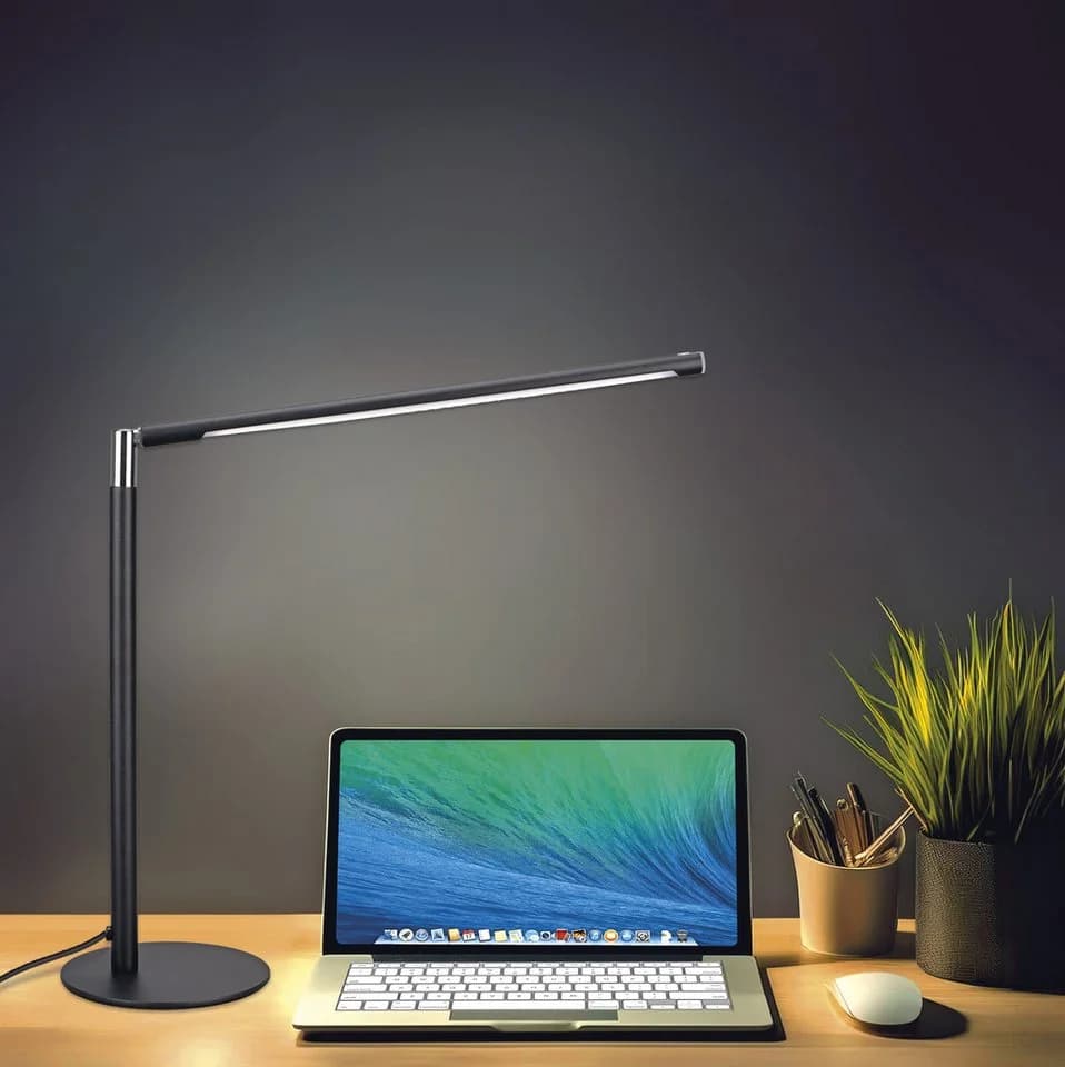 MeLiTec LED Schreibtischlampe T186-2 Schwarz Dimmbar Schwenkbar - Bild 2