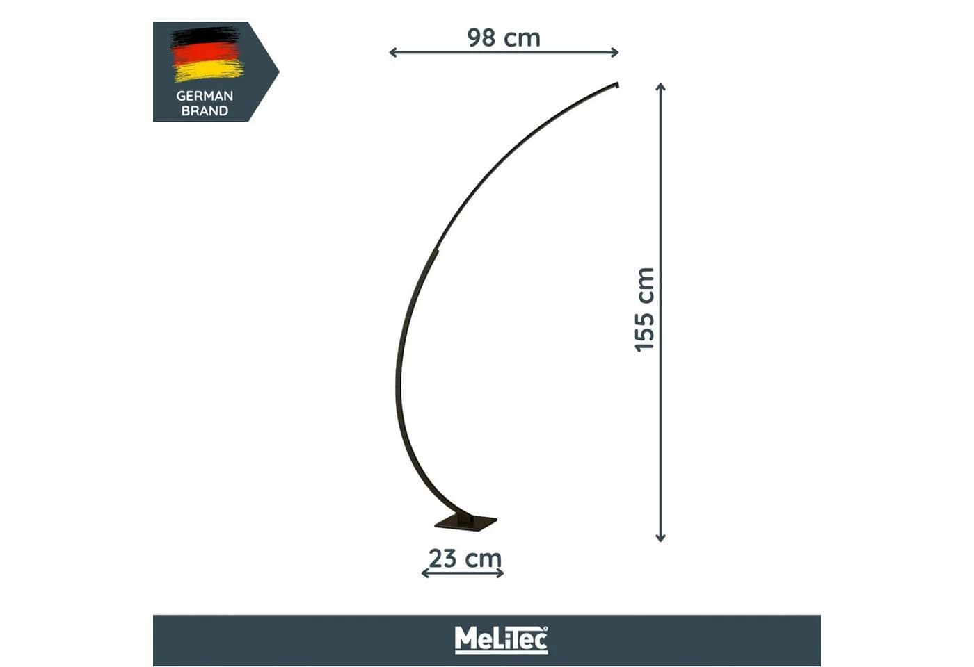 MeLiTec LED Stehlampe ST26-2 Bogenleuchte matt-schwarz dimmbar - Bild 4
